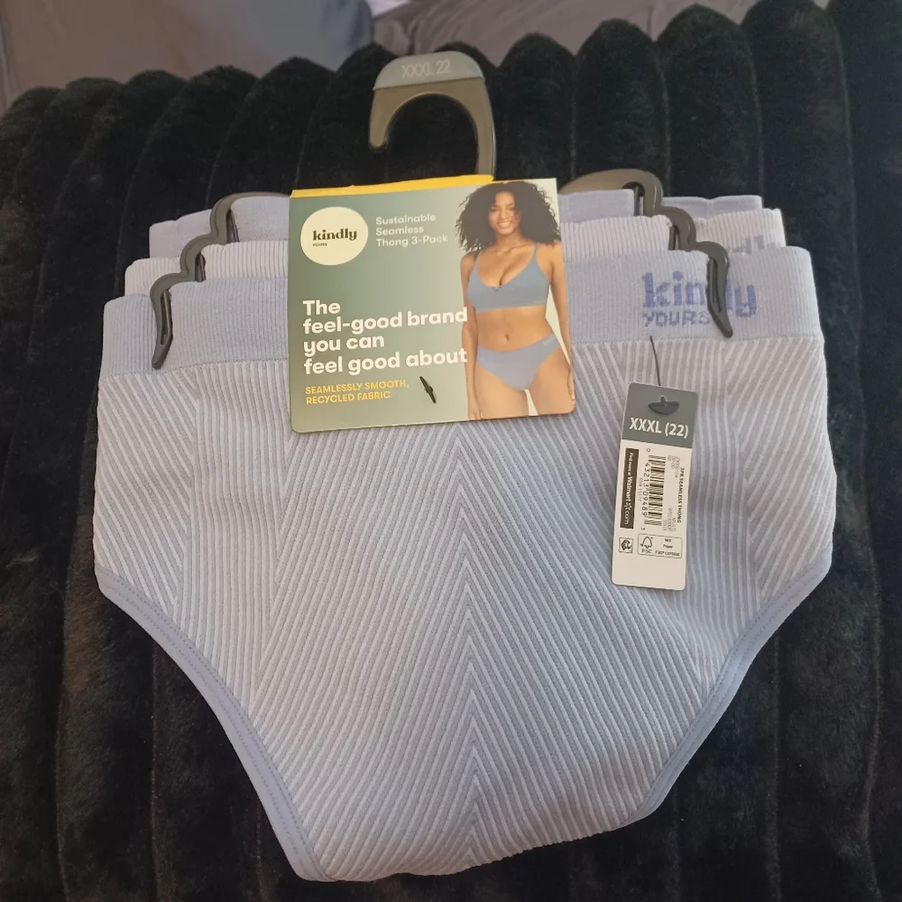 NEW Kindly Yours Lot 3 High Waist Thong Back Underwear Sz 22 XXXL